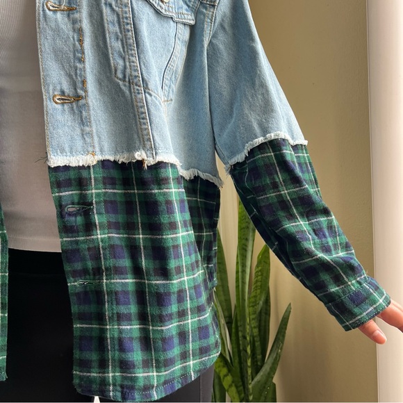 Princess Polly Larkin Denim Flannel Jacket - Picture 2 of 3